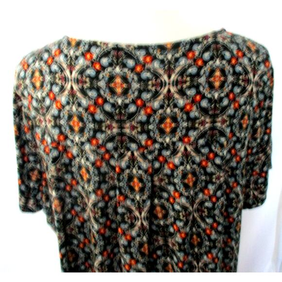 Philosophy Women's Plus Black Print Short Sleeve Stretch Shirt Size 1X - Picture 6 of 8